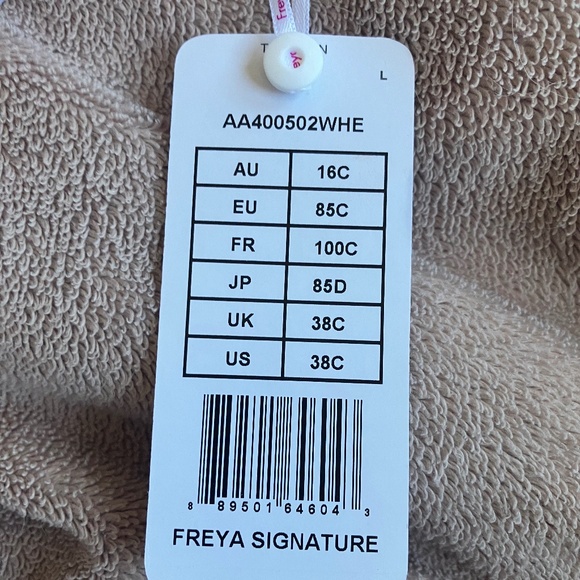 NWT Freya Signature Lace Plunge Bra, 38C, White - Picture 4 of 5